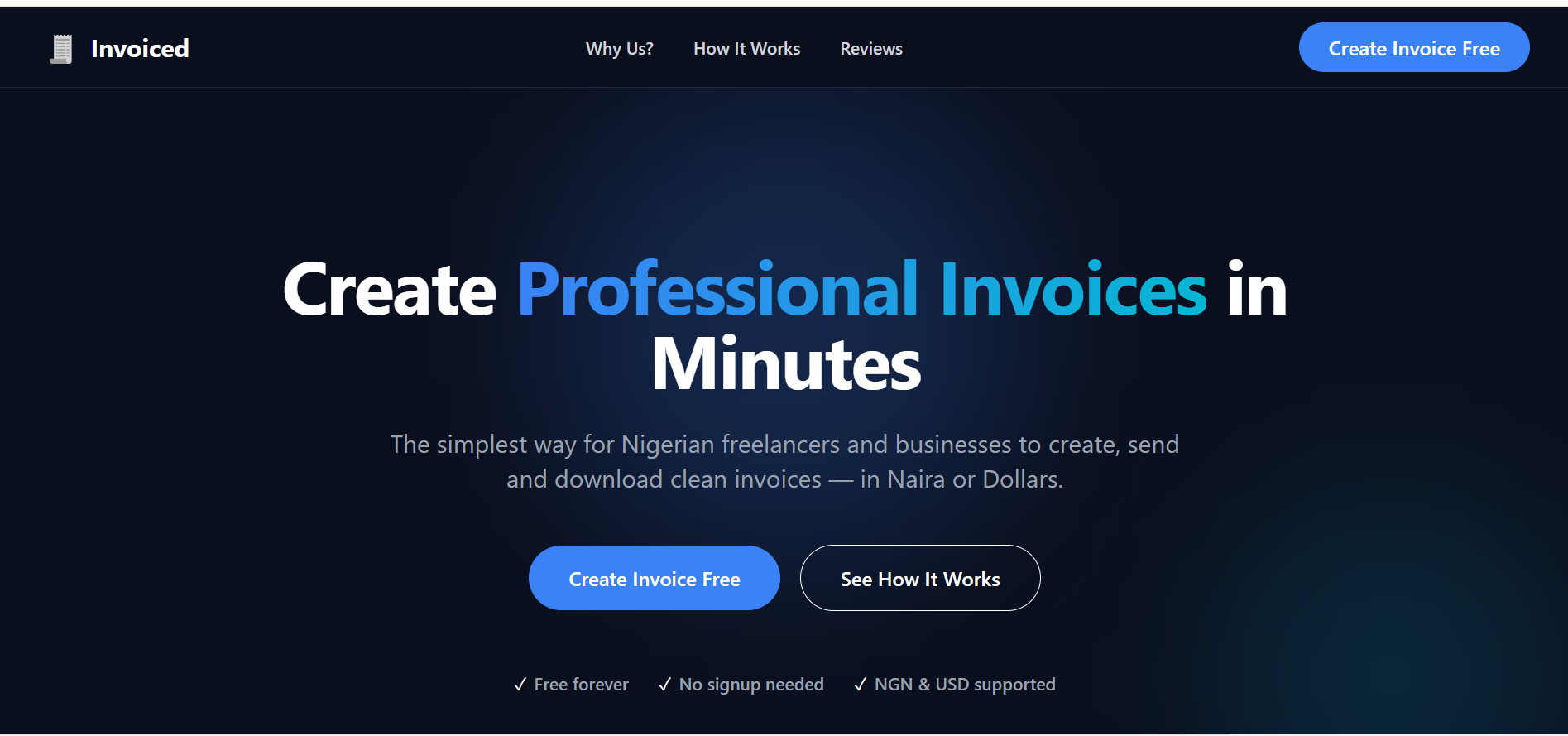 Invoiced interface preview